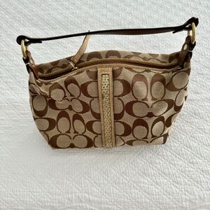 Coach signature mini pochette bag beading monogram rare limited edition vintage